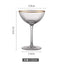 Verre à cocktail en goblet avec bord doré