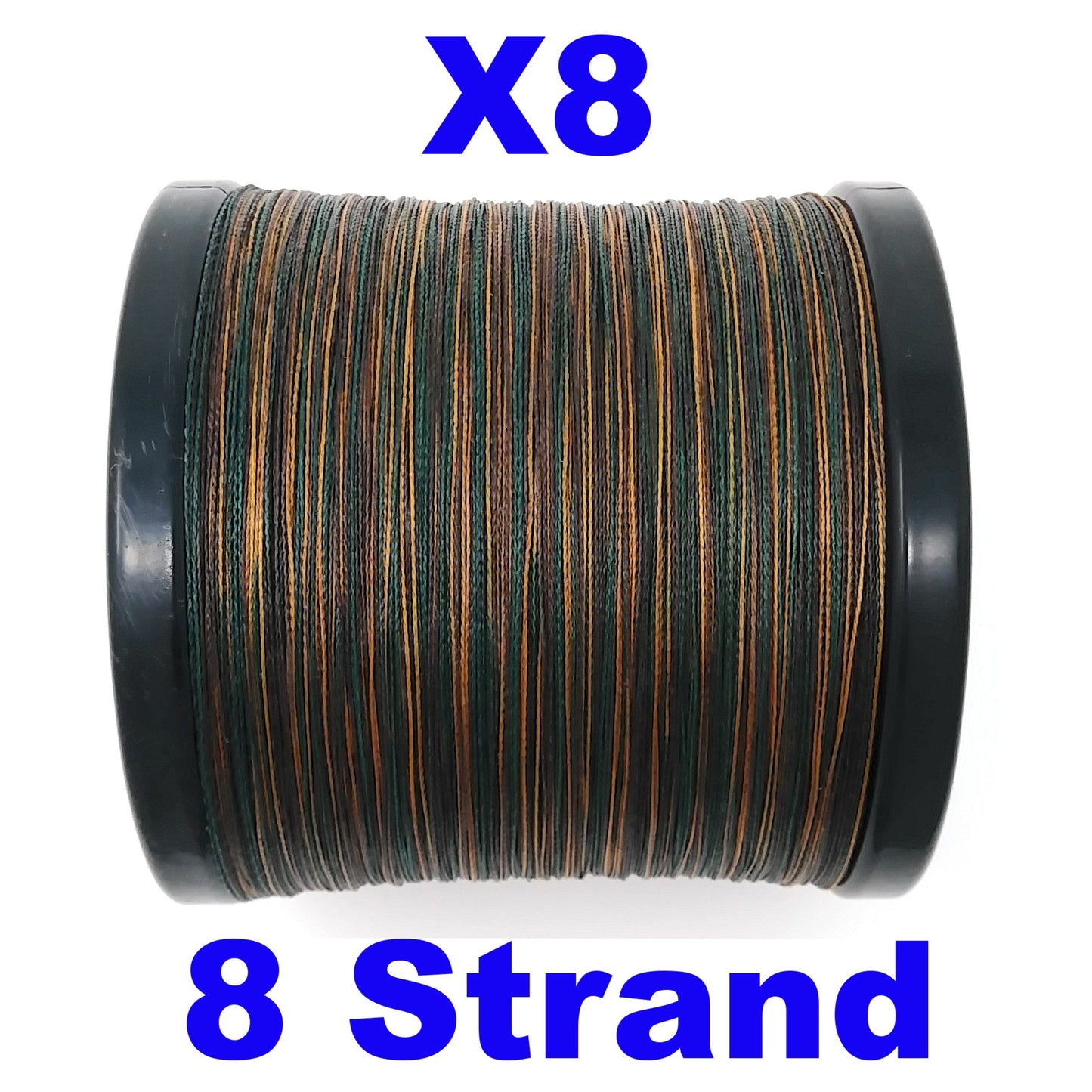 Línea de pesca trenzada Reaction Tackle X8 camuflaje verde - 8 hebras