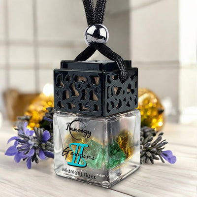 Gemini Zodiac Crystal-Infused Car Diffuser - 8ml Air Freshener - Korvel