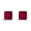 Boucles d'oreilles en or blanc 14K avec améthystes taillées en princesse