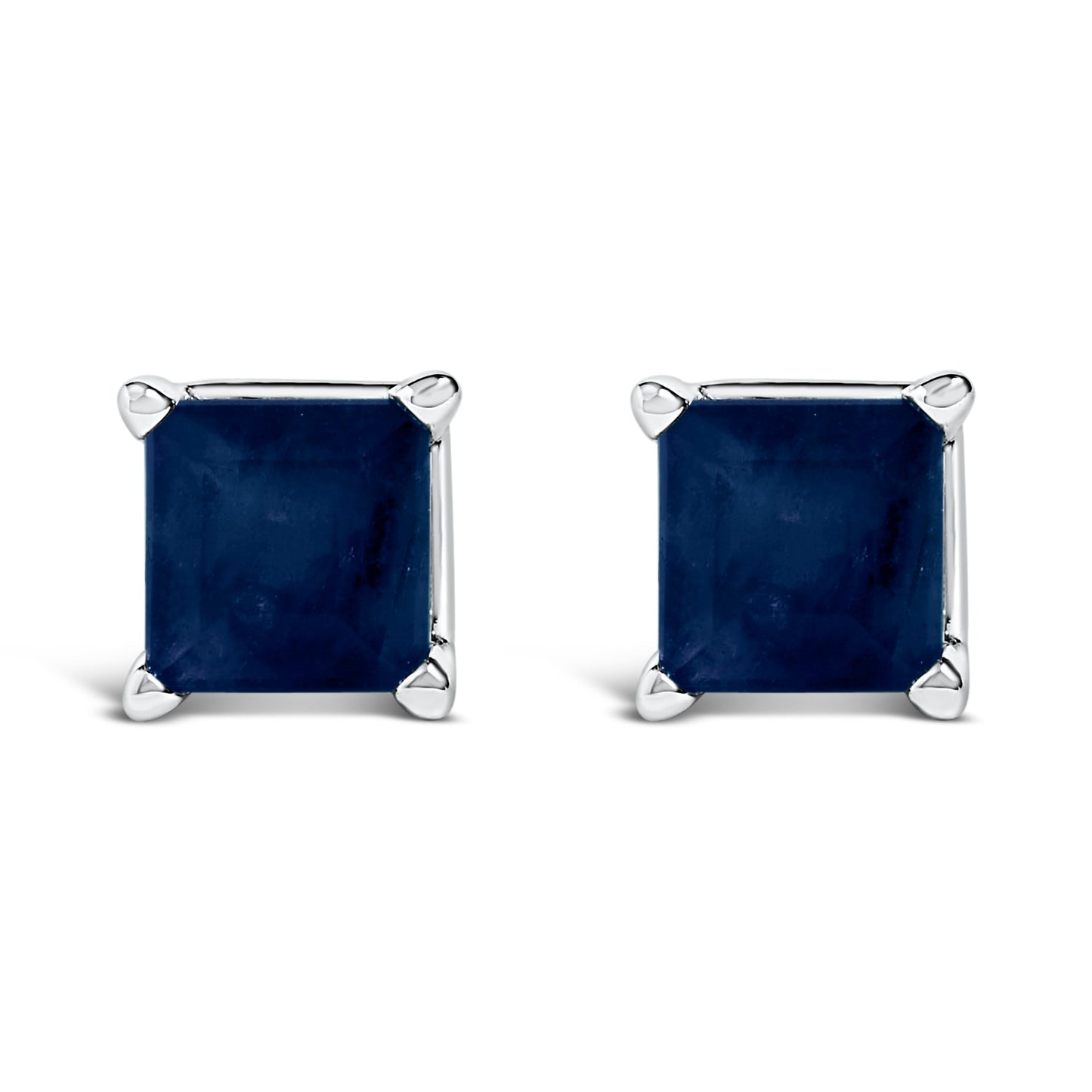 Boucles d'oreilles en or blanc 14K avec améthystes taillées en princesse