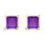 Boucles d'oreilles en or blanc 14K avec améthystes taillées en princesse