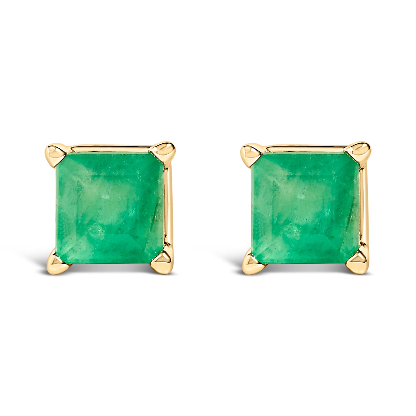 Boucles d'oreilles en or blanc 14K avec améthystes taillées en princesse