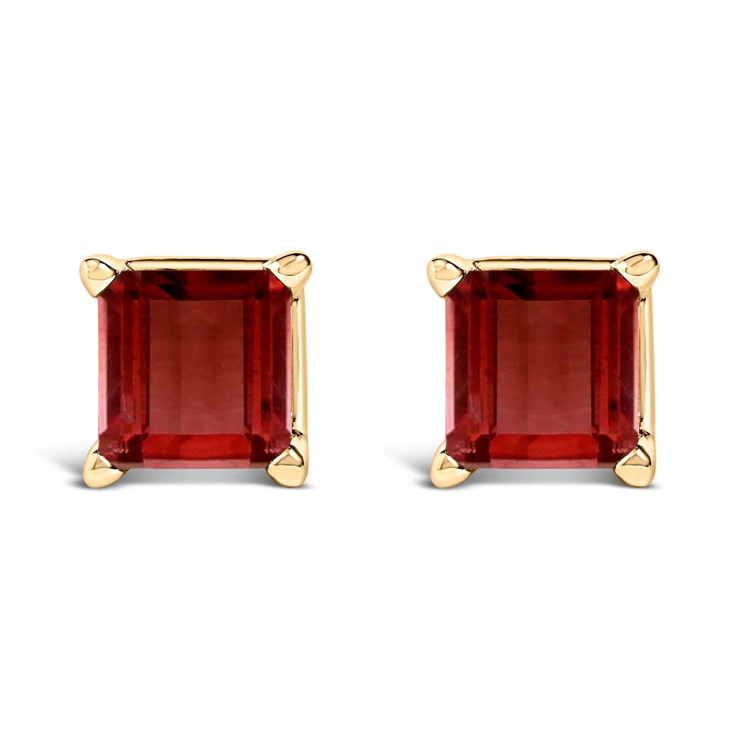 Boucles d'oreilles en or blanc 14K avec améthystes taillées en princesse