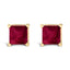 Boucles d'oreilles en or blanc 14K avec améthystes taillées en princesse