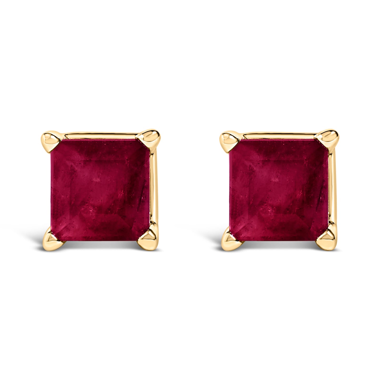 Boucles d'oreilles en or blanc 14K avec améthystes taillées en princesse