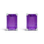 14K White Gold Emerald Cut Amethyst Stud Earrings