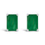 14K White Gold Emerald Cut Amethyst Stud Earrings