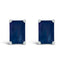 14K White Gold Emerald Cut Amethyst Stud Earrings