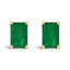 14K White Gold Emerald Cut Amethyst Stud Earrings