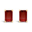 14K White Gold Emerald Cut Amethyst Stud Earrings