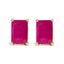 14K White Gold Emerald Cut Amethyst Stud Earrings