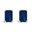 14K White Gold Emerald Cut Amethyst Stud Earrings