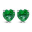 14K White Gold Heart Cut Purple Amethyst Stud Earrings