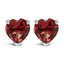 14K White Gold Heart Cut Purple Amethyst Stud Earrings