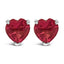 14K White Gold Heart Cut Purple Amethyst Stud Earrings