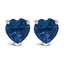 14K White Gold Heart Cut Purple Amethyst Stud Earrings
