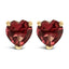 14K White Gold Heart Cut Purple Amethyst Stud Earrings