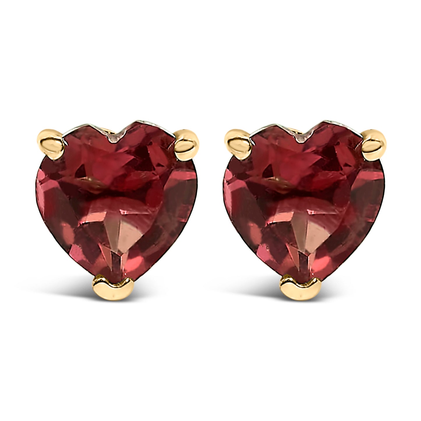 14K White Gold Heart Cut Purple Amethyst Stud Earrings