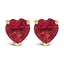 14K White Gold Heart Cut Purple Amethyst Stud Earrings