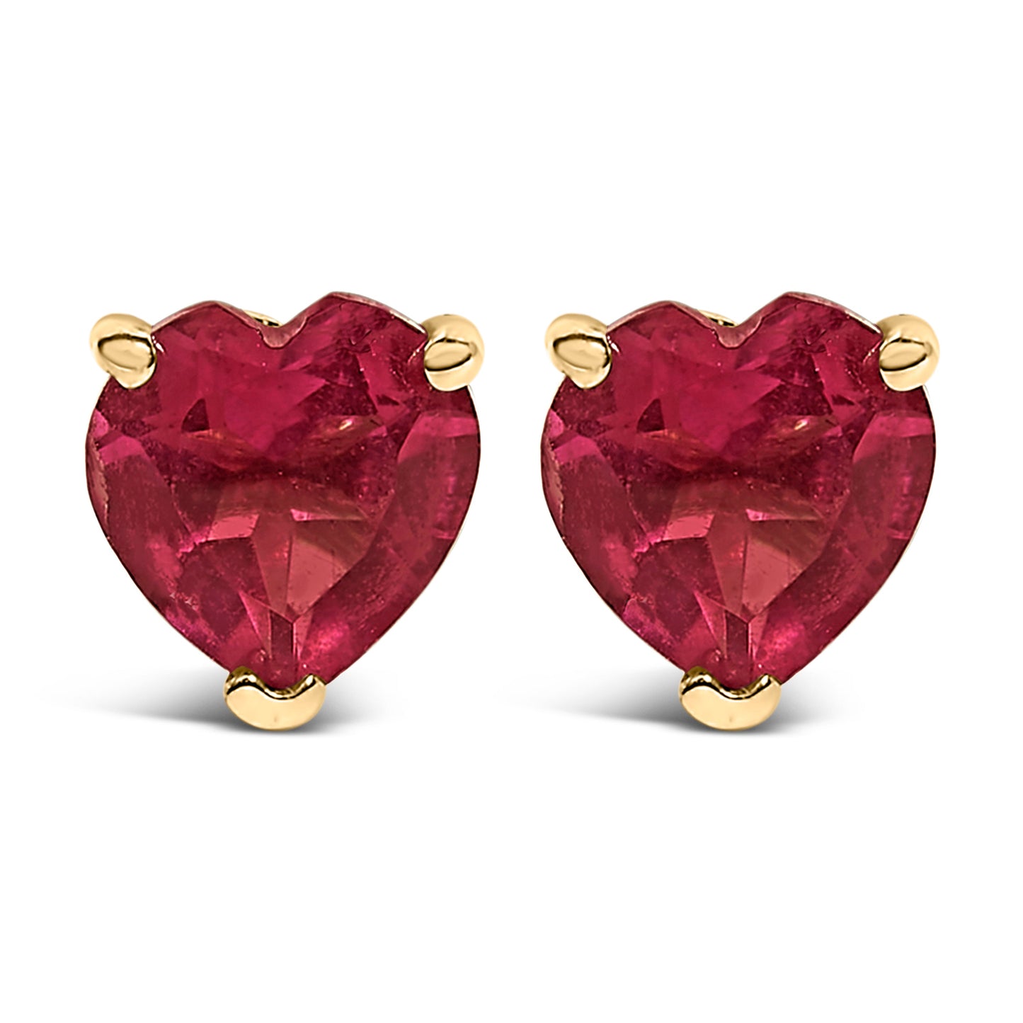 14K White Gold Heart Cut Purple Amethyst Stud Earrings