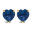 14K White Gold Heart Cut Purple Amethyst Stud Earrings
