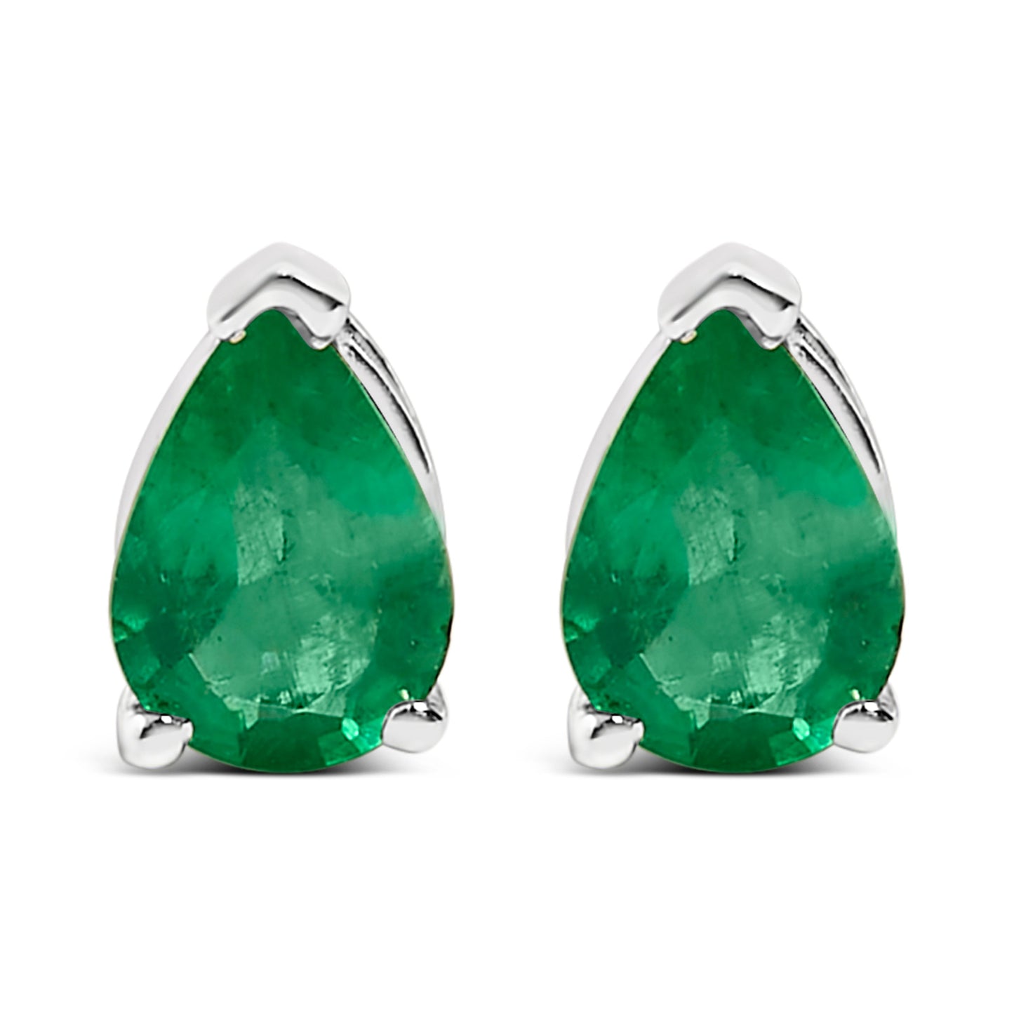 Boucles d'oreilles en or blanc 14K avec améthystes violettes en forme de poire