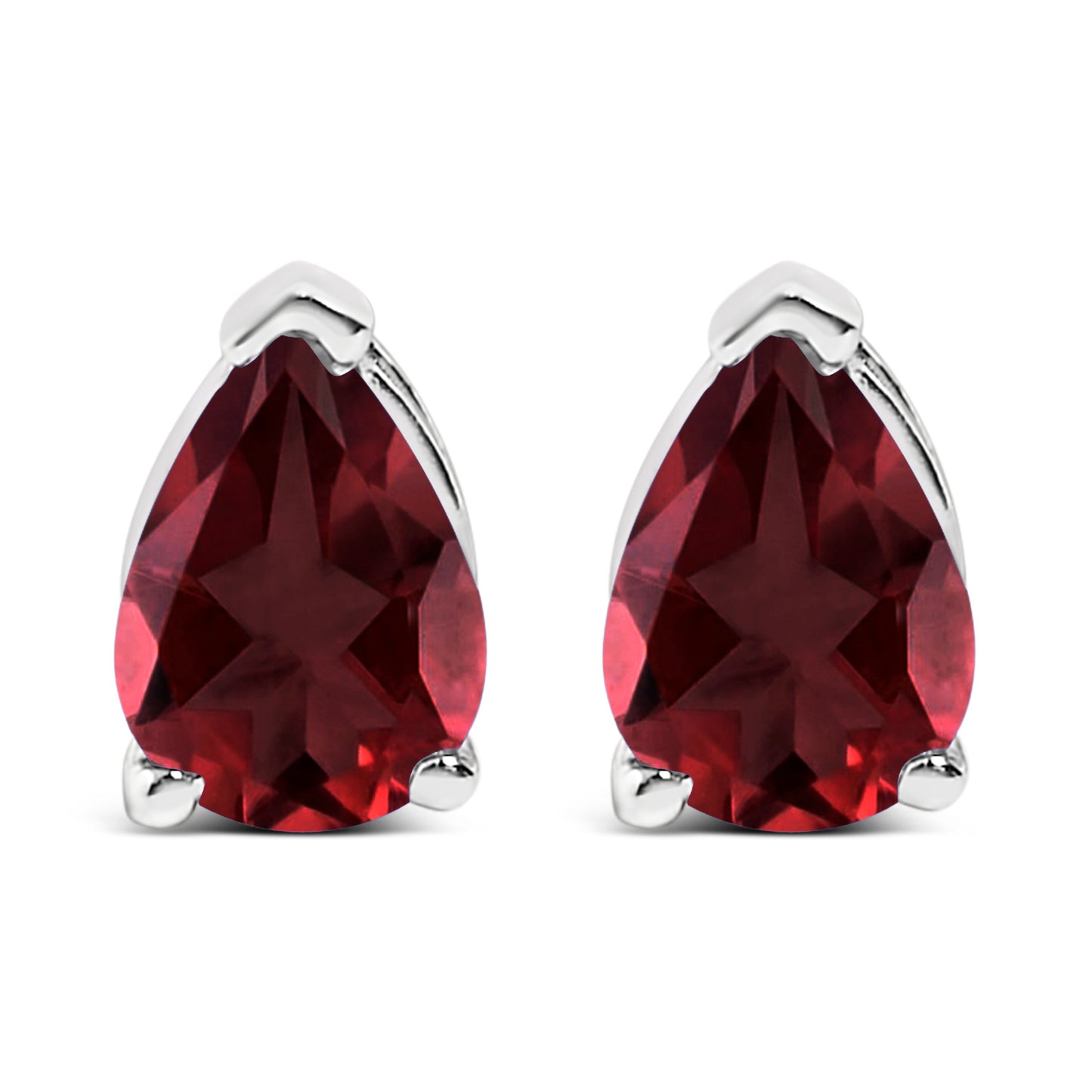 Boucles d'oreilles en or blanc 14K avec améthystes violettes en forme de poire
