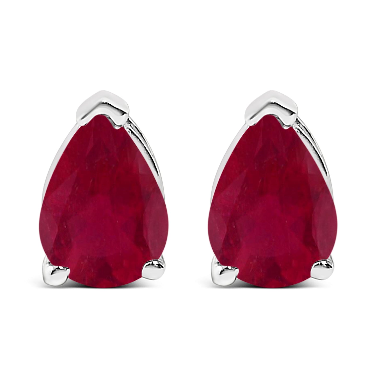 Boucles d'oreilles en or blanc 14K avec améthystes violettes en forme de poire