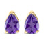 Boucles d'oreilles en or blanc 14K avec améthystes violettes en forme de poire