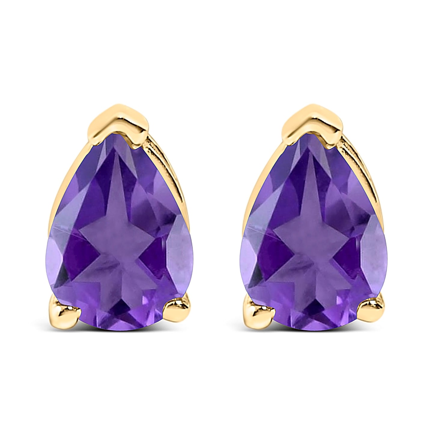 Boucles d'oreilles en or blanc 14K avec améthystes violettes en forme de poire