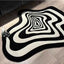Elegante Alfombra de Sala de Estar en Blanco y Negro