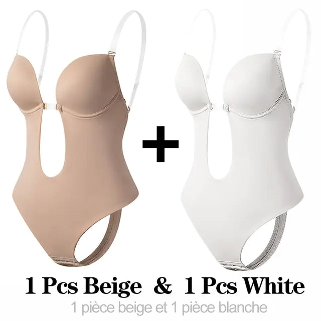 Deep V-Neck Shapewear Bodysuit for Women