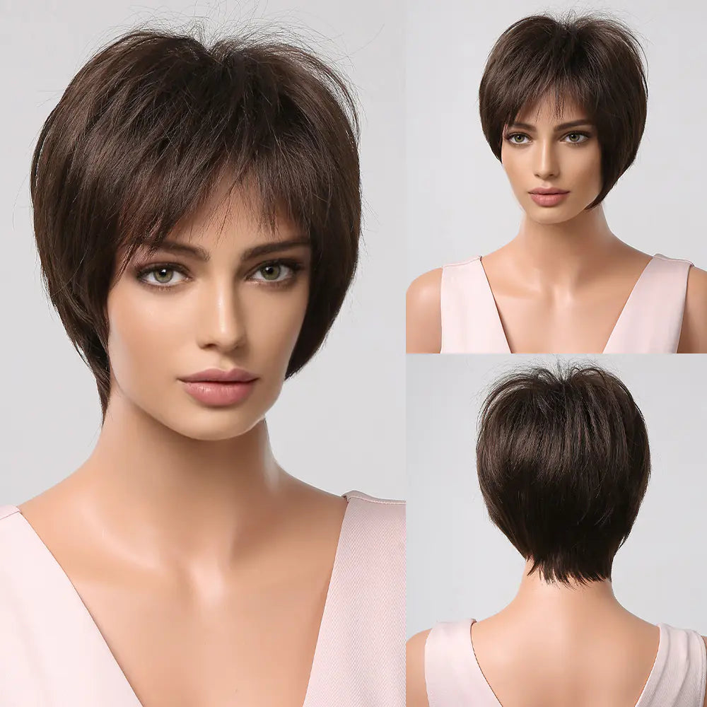 Natural Short Hair Women's Full-Head Wig