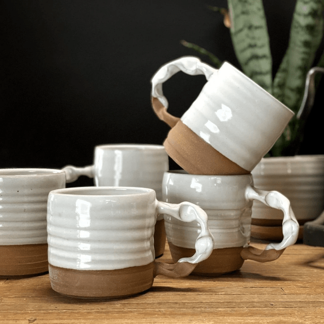 Mug à raser en poterie Gravesco - Design blanc élégant