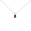 14K White Gold Emerald Cut Purple Amethyst Pendant Necklace