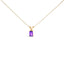 14K White Gold Emerald Cut Purple Amethyst Pendant Necklace
