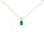 14K White Gold Emerald Cut Purple Amethyst Pendant Necklace