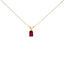 14K White Gold Emerald Cut Purple Amethyst Pendant Necklace