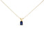 14K White Gold Emerald Cut Purple Amethyst Pendant Necklace