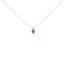 Collier Pendentif en Améthyste Violet en Forme de Cœur en Or Blanc 14K