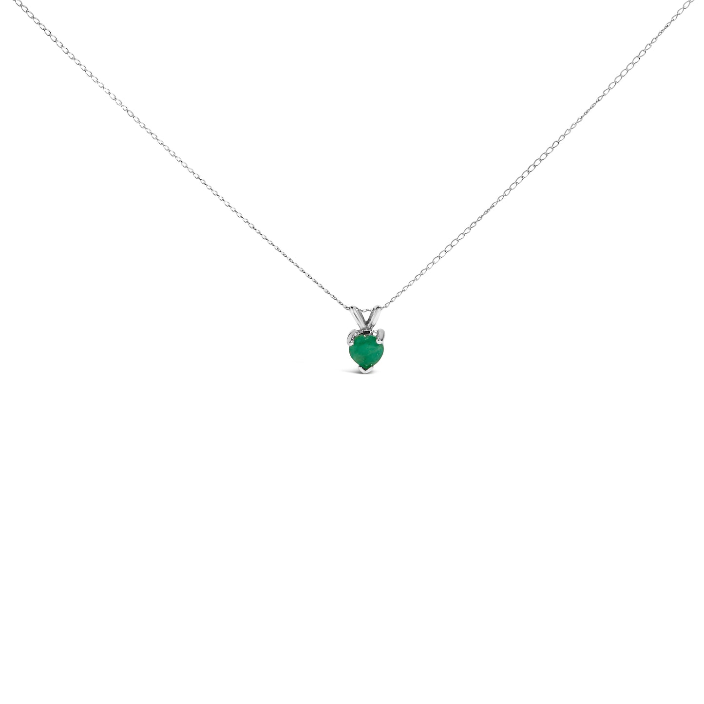 Collier Pendentif en Améthyste Violet en Forme de Cœur en Or Blanc 14K