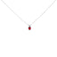 Collier Pendentif en Améthyste Violet en Forme de Cœur en Or Blanc 14K