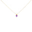 Collier Pendentif en Améthyste Violet en Forme de Cœur en Or Blanc 14K