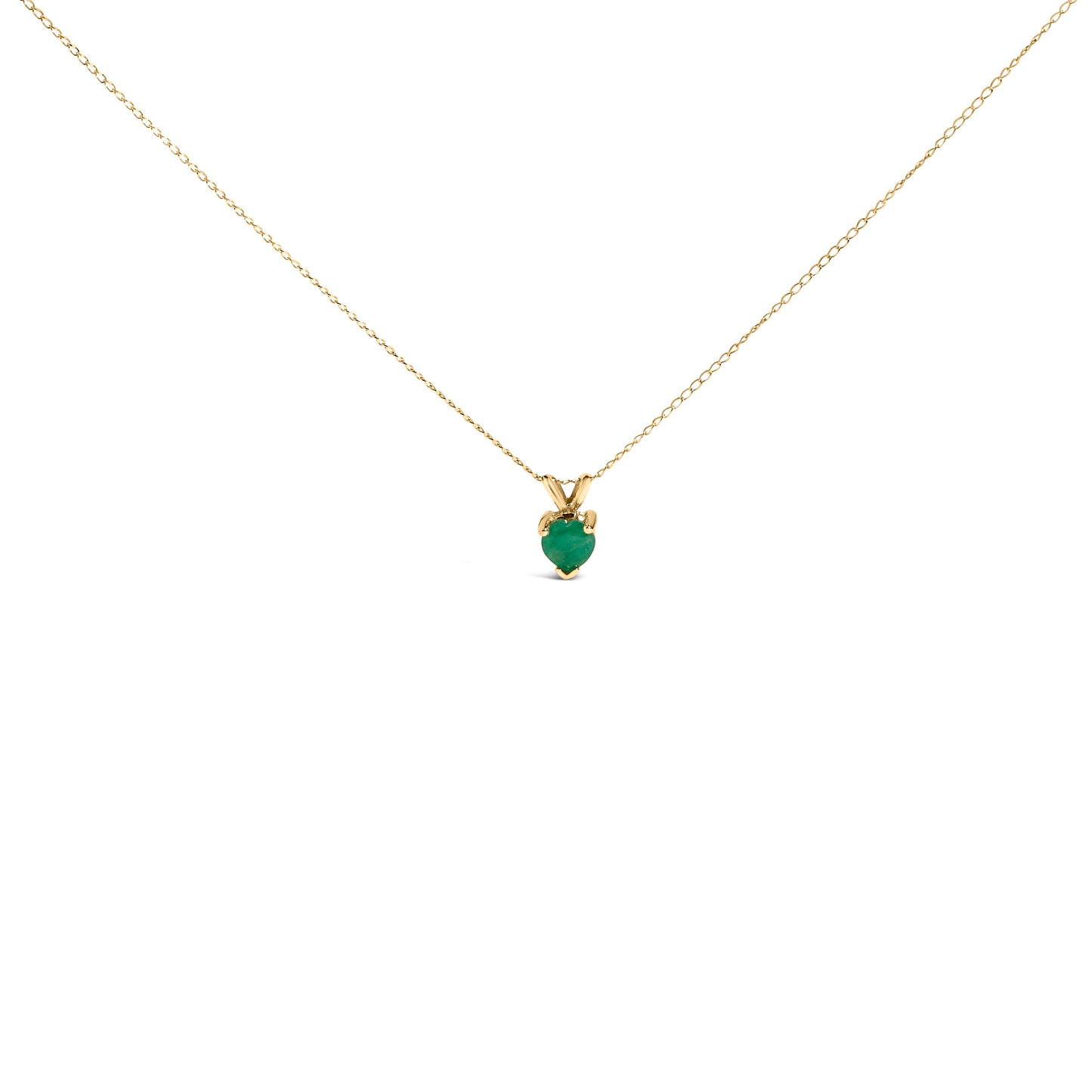 Collier Pendentif en Améthyste Violet en Forme de Cœur en Or Blanc 14K