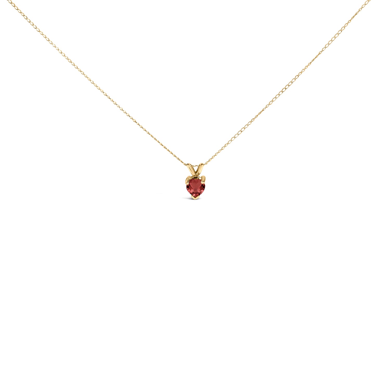 Collier Pendentif en Améthyste Violet en Forme de Cœur en Or Blanc 14K