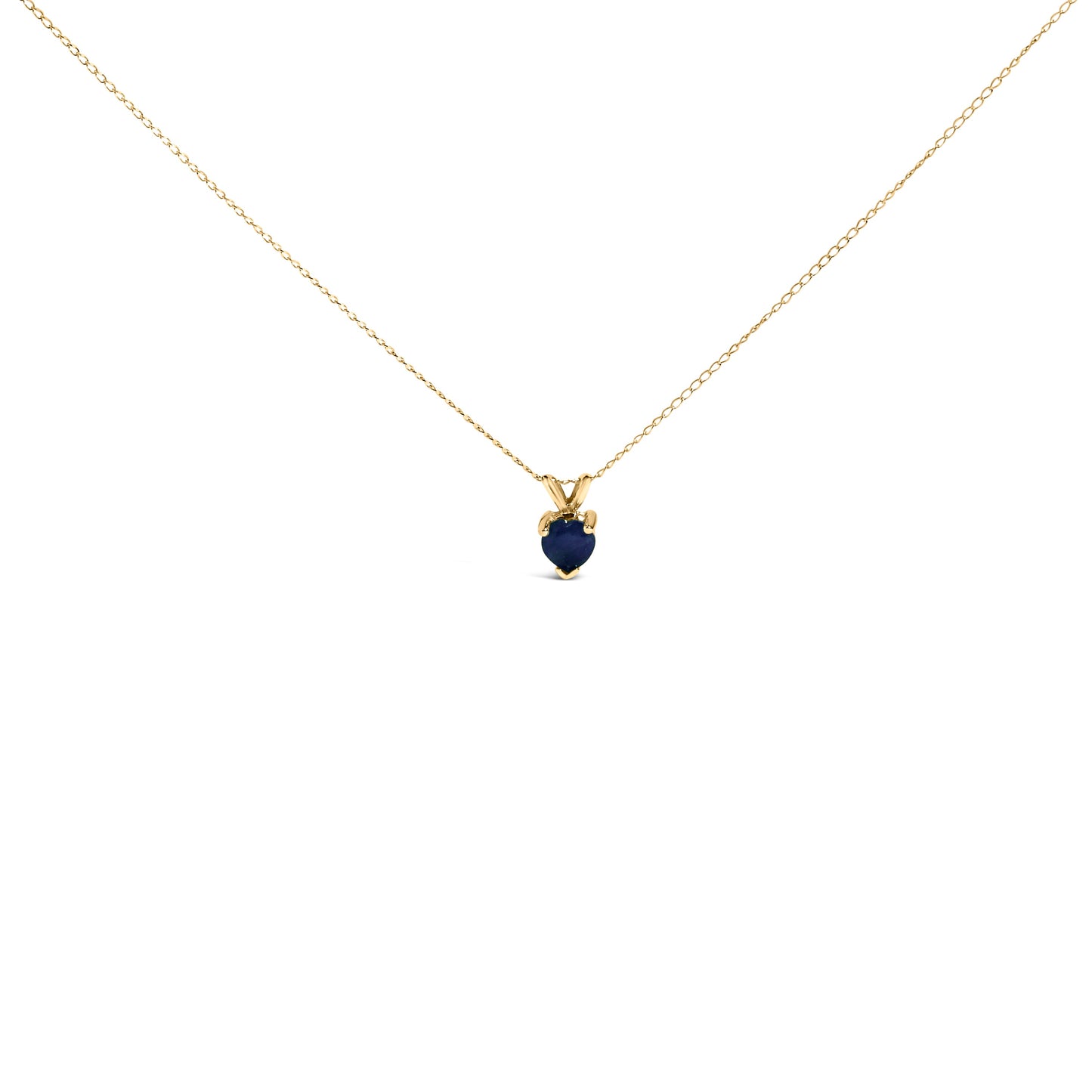 Collier Pendentif en Améthyste Violet en Forme de Cœur en Or Blanc 14K