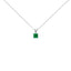 Collier Pendentif Carré en Améthyste Violet en Or Blanc 14K