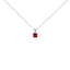 Collier Pendentif Carré en Améthyste Violet en Or Blanc 14K