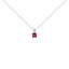 Collier Pendentif Carré en Améthyste Violet en Or Blanc 14K